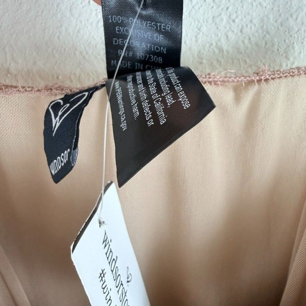 New Windsor Large Beige Sequin Beaded Mesh One Piece Bodysuit Party Festival - Picture 9 of 9